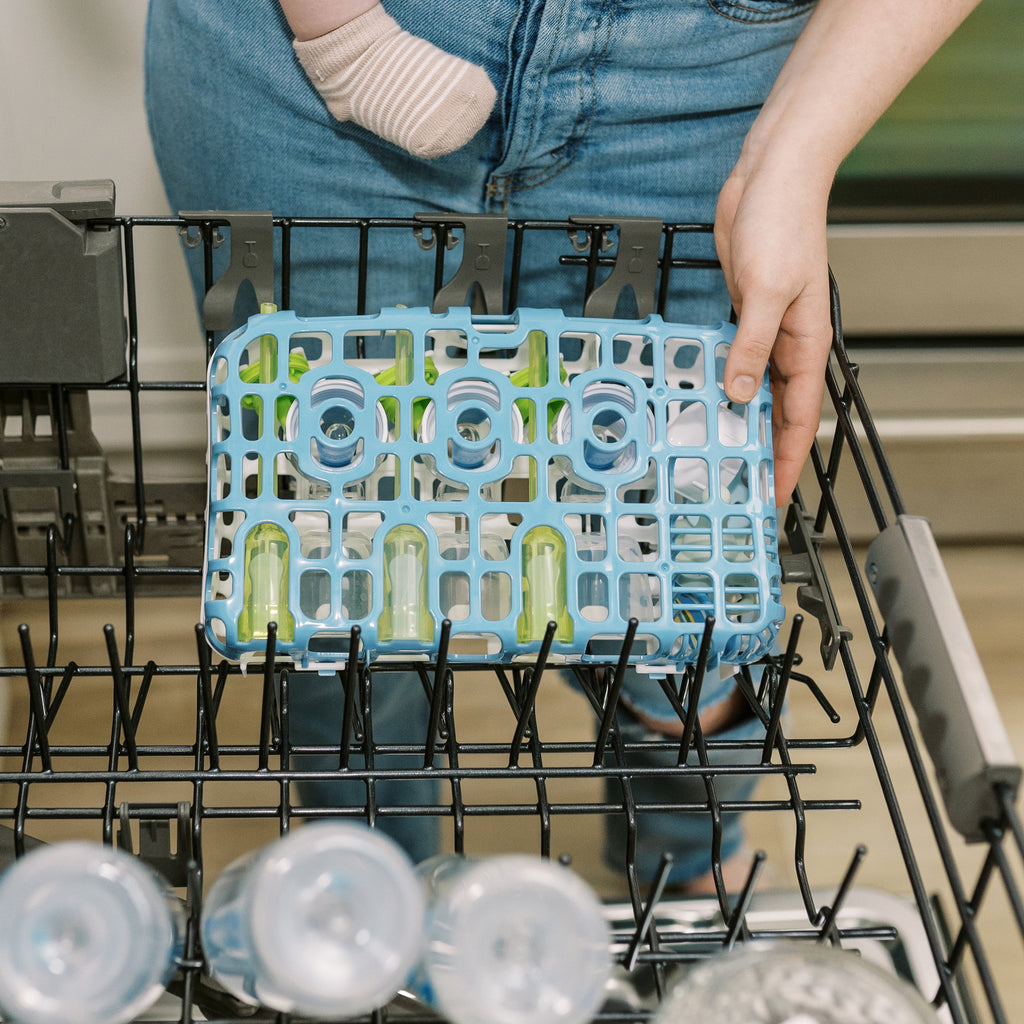 Dishwasher Basket for Small Baby Bottle Parts, Pacifiers, Accessories, Blue, 1-Pack
