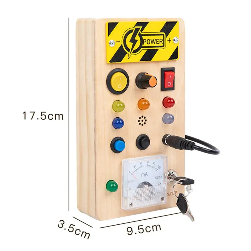 Kids Lights Busy Board Montessori Sensory Toys Switch LED Light Games Activity Board Thinking Education Baby Travel Toys 2-6Year