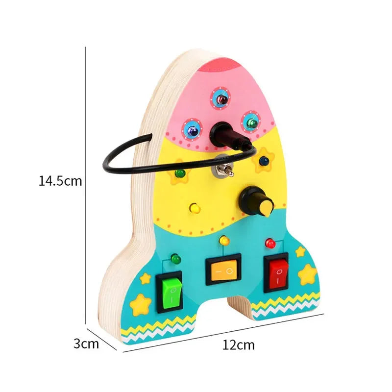 Kids Lights Busy Board Montessori Sensory Toys Switch LED Light Games Activity Board Thinking Education Baby Travel Toys 2-6Year