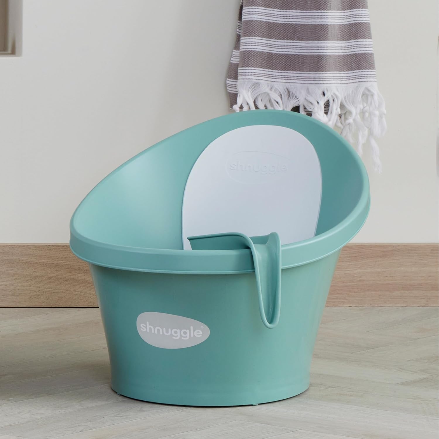 Bath Rinse Jug | Soft Rim Baby & Toddler Shampoo Rinser | Bath Hair Rinsing Cup | Hair Wash Jug with Handle | Essential Bath Accessories | Eucalyptus
