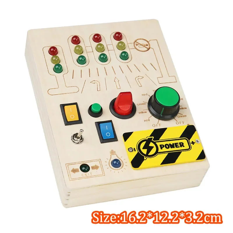Kids Lights Busy Board Montessori Sensory Toys Switch LED Light Games Activity Board Thinking Education Baby Travel Toys 2-6Year