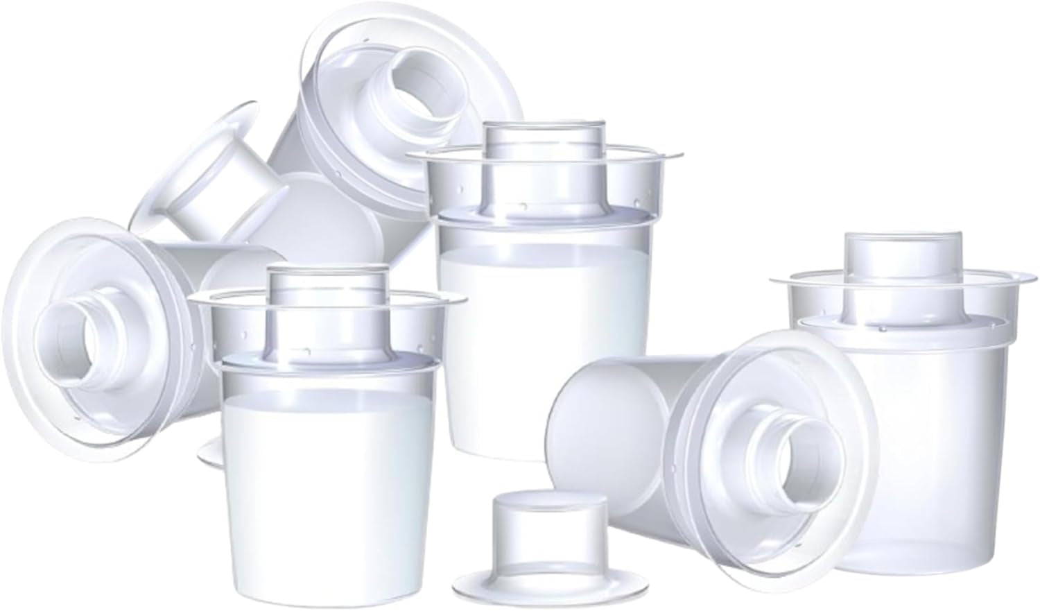 Baby Milk Powder Dispensers - Easy to Pour |Travel Ready | Compatible with Most Bottles, Including Rapidcool (Pack of 6)