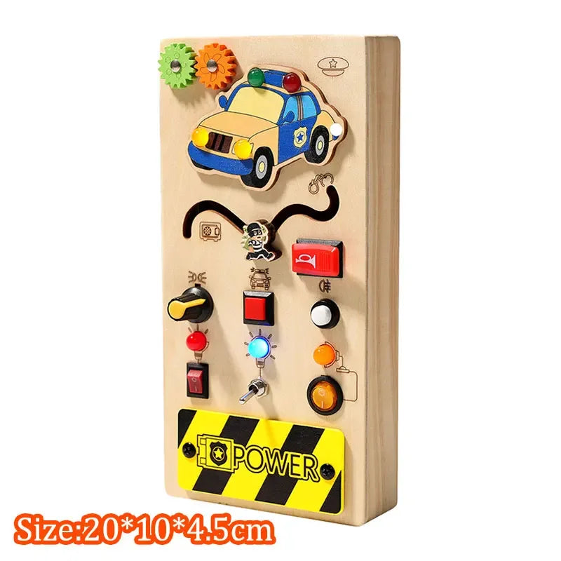 Kids Lights Busy Board Montessori Sensory Toys Switch LED Light Games Activity Board Thinking Education Baby Travel Toys 2-6Year
