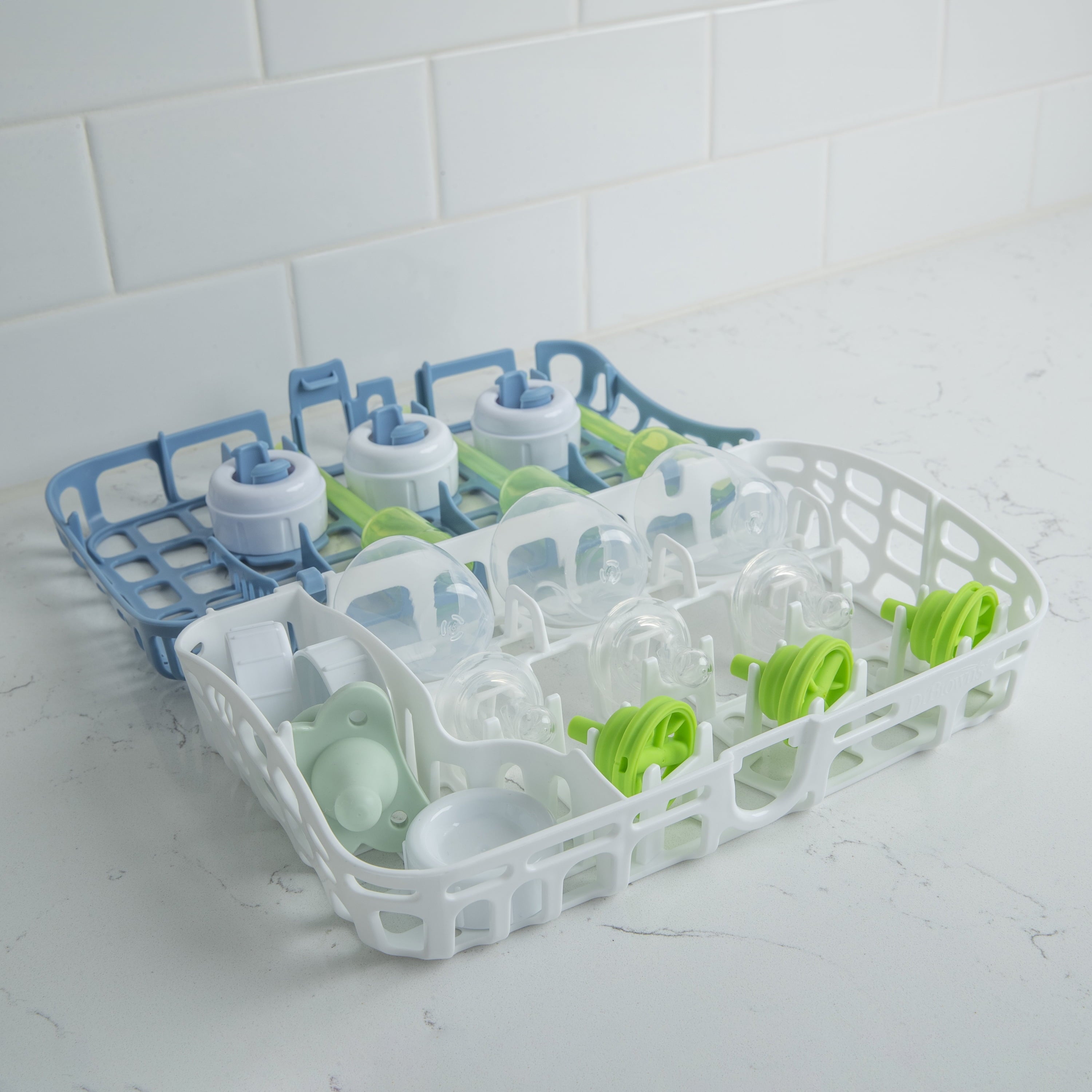 Dishwasher Basket for Small Baby Bottle Parts, Pacifiers, Accessories, Blue, 1-Pack