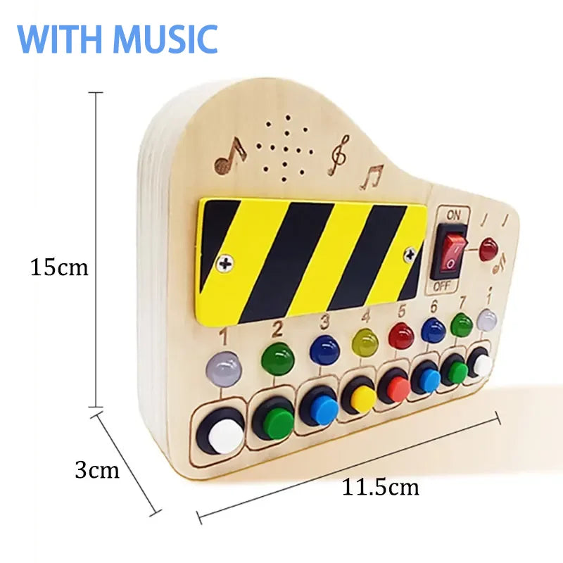 Kids Lights Busy Board Montessori Sensory Toys Switch LED Light Games Activity Board Thinking Education Baby Travel Toys 2-6Year