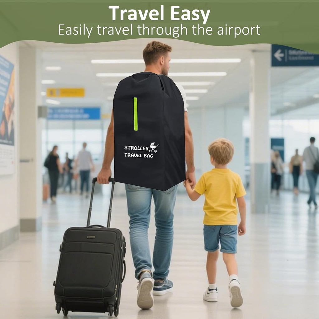Stroller Travel Bag for Airplane, Waterproof Pushchair Cover with Shoulder Strap, Large Pram Gate Check Bag for Airplane Infant Buggy Stroller Storage