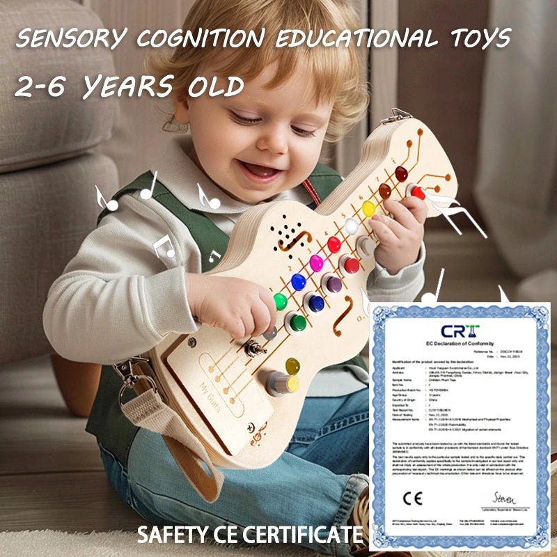 Kids Lights Busy Board Montessori Sensory Toys Switch LED Light Games Activity Board Thinking Education Baby Travel Toys 2-6Year