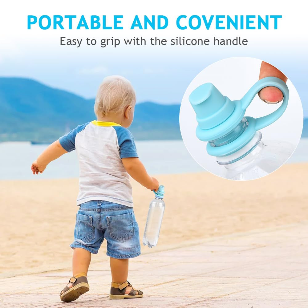 Water Bottle Spout Adapter for Toddlers, 4 Pack No Spill Water Bottle Topper, Bpa-Free Silicone, Leakproof, Reusable & Easy-To-Use, Travel Toddler Essentials