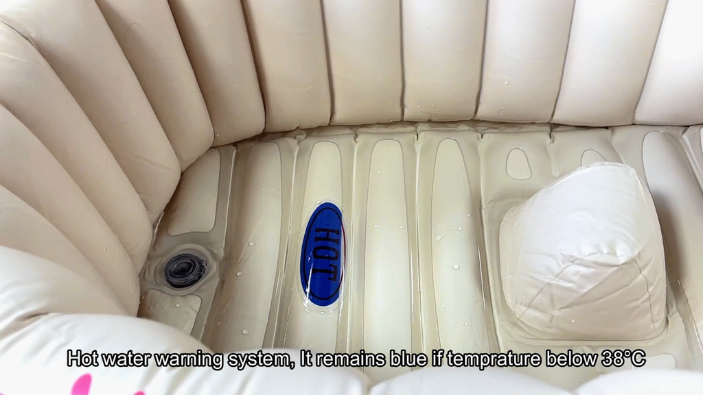 NEW TINY TOTS INFLATABLE BABY BATH HOT TUB HEAT SENSOR INFANT WASHING TRAVEL TUB