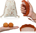 4 Pcs Birthing Comb Gifts Set Includes Wooden Labor Comb Acupressure Massage Ball Canvas Bag for Pregnant Women Labor Pain Relief Essentials New Mom Positive Encouragement Gifts