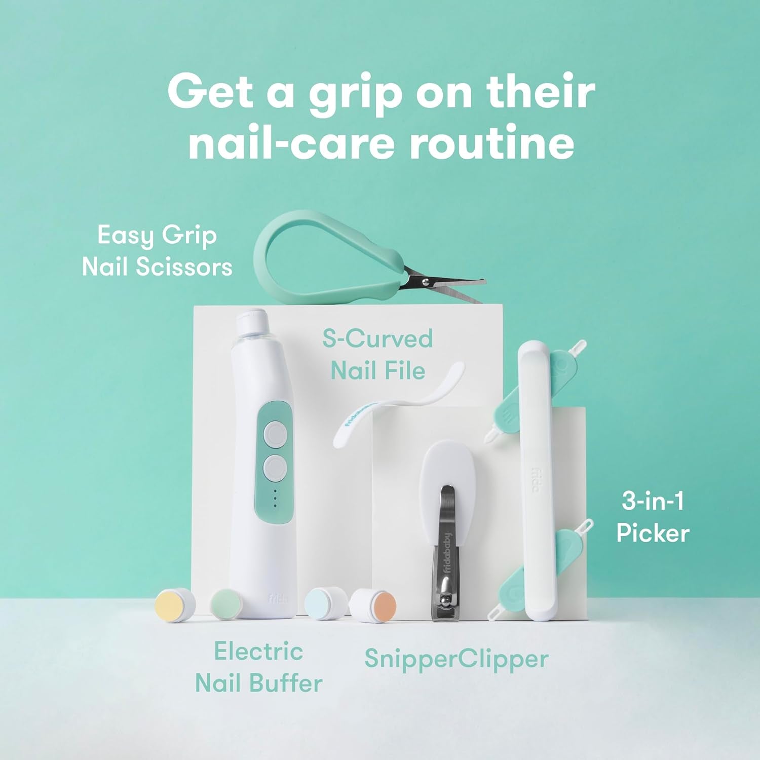 Electric Nail Buffer Replacement Pads | Safe + Easy Grooming, Trimming, and Nail Filing for Newborn, Toddler, or Children'S Fingernails and Toenails, 4 Buffer Pads