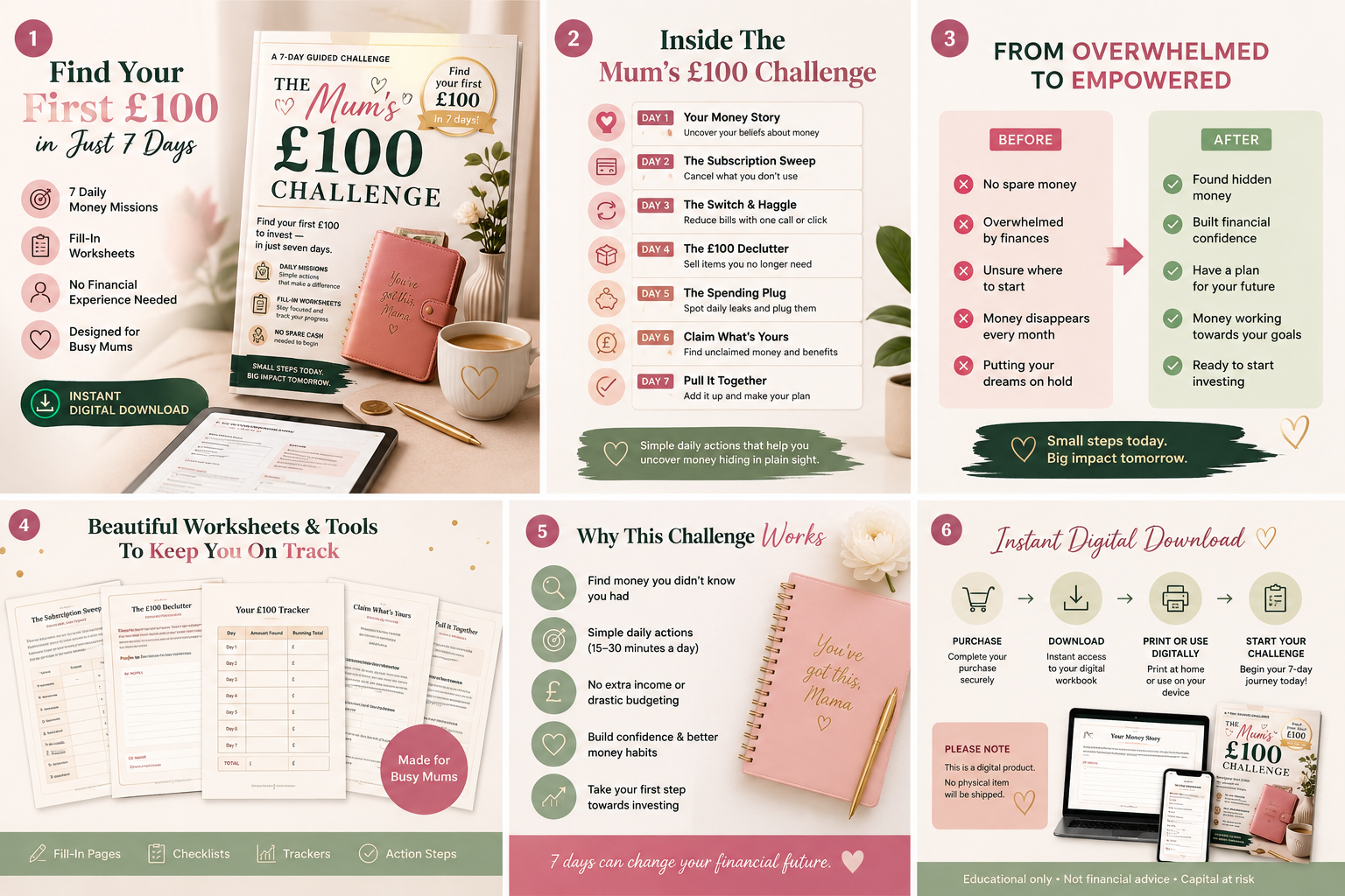 The Mum's First £100 | 7-Day Money Challenge Workbook